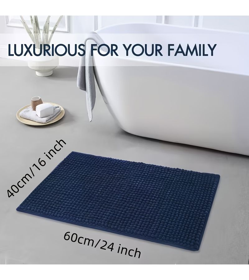 Light Gray Chenille Bathroom Rug Mat 40x60cm Water Absorbent Microfiber Shower Mat Soft Washable Shag Bath Mat Pet Friendly for Bathroom Bedroom Living Room Kitchen - Image 4
