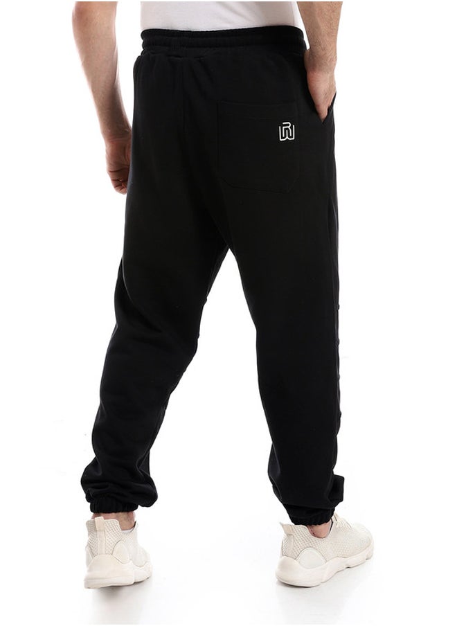 WHITE RABBIT - Cotton Elastic Waist Pants - Black - Image 1