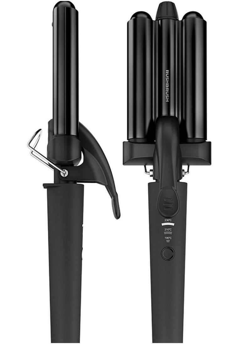 Rush Brush M2 Plus3 Crimper Black 3Titanium Barrels , Ionic , 230C  - Image 1
