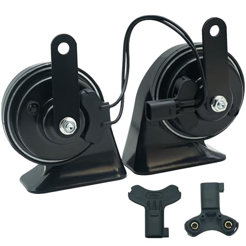 NEOGET Car Horn Kit for Ford Chevrolet Ram GMC Tesla,12V Loud Waterproof Auto Horn, High Low Dual Tone 126 Decibel, Replacement for Ford(2 Connectors) - Image 1