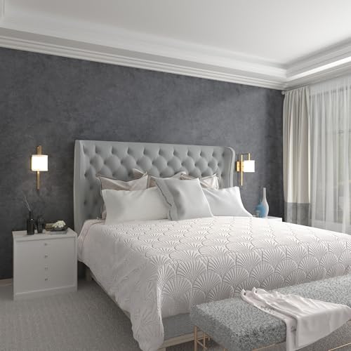 3yecao 161181 Big Roll Large Size Thick Dark Blue Grey Concrete Wallpaper Peel and Stick Gray Concrete Contact Paper Vinyl Industrial Glossy Adhesive Cement Tile Sticker for Bedroom Bathroom Walls - Image 1