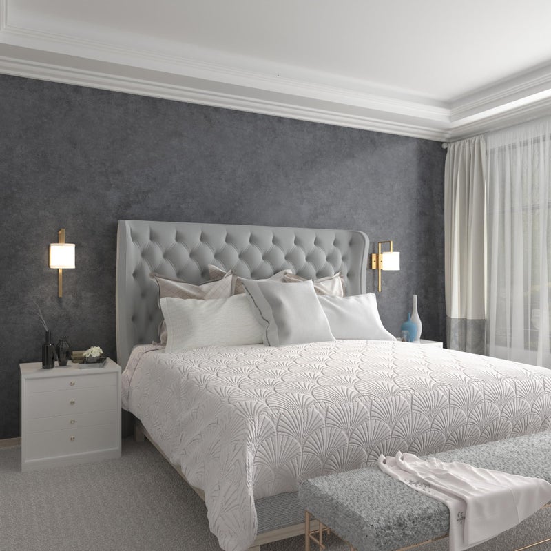 3yecao 161181 Big Roll Large Size Thick Dark Blue Grey Concrete Wallpaper Peel and Stick Gray Concrete Contact Paper Vinyl Industrial Glossy Adhesive Cement Tile Sticker for Bedroom Bathroom Walls - Image 2