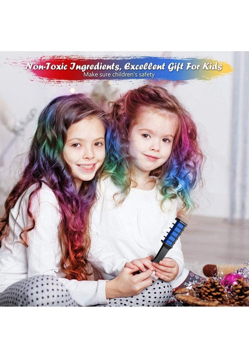 SYOSI Hair Chalk Comb for Girls Kids, 6 Pcs Temporary Bright Hair Color for Kids Girls Gifts Age 4 5 6 7 8 9 10+, Washable Hair Dye for Easter New Year Children's Day Birthday Gift Cosplay - Image 2