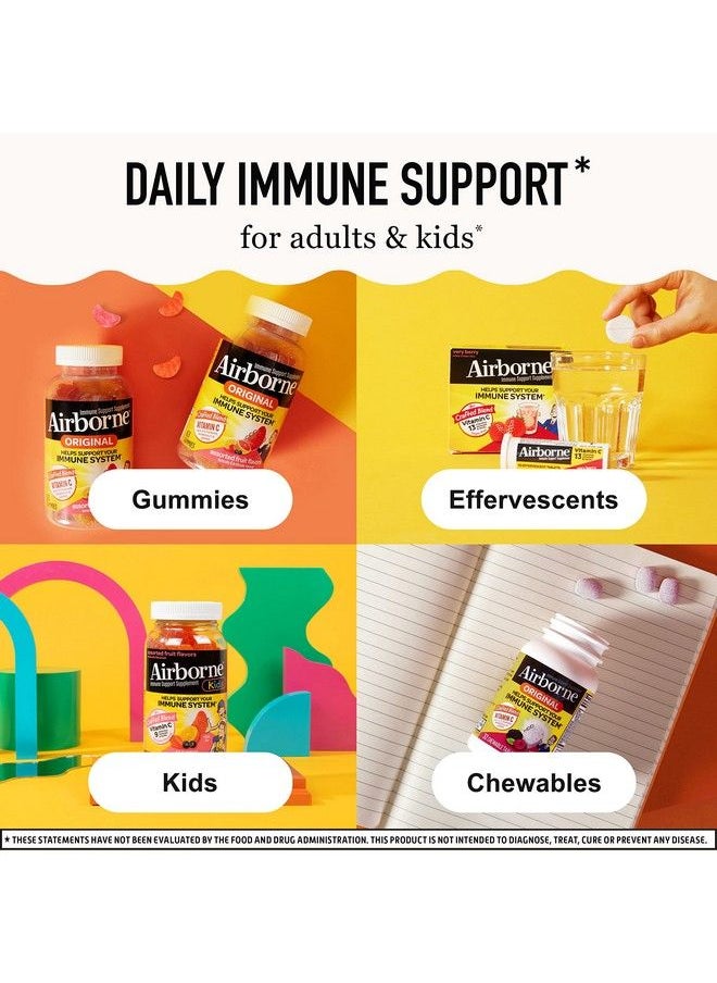 Airborne - 1000Mg Vitamin C Chewable Tablets With Zinc Immune Support Supplement With Powerful Antioxidants Vitamins A C & E 64 Chewable Tablets Very Berry Flavor - Image 1
