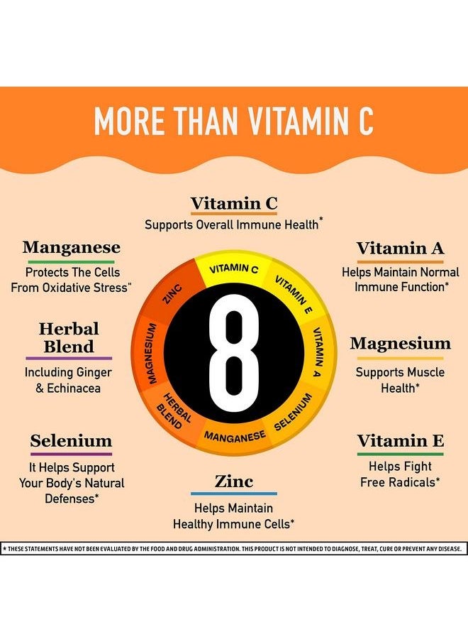 Airborne - 1000Mg Vitamin C Chewable Tablets With Zinc Immune Support Supplement With Powerful Antioxidants Vitamins A C & E 64 Chewable Tablets Very Berry Flavor - Image 1