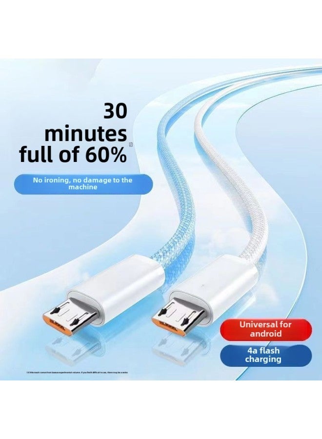 Android Data Cable Fast Charge Applicable To Huawei Charging Line OPPO Xiaomi Vivo Charger Typec Flash Charge Lengthen-Color:Android White Line Model 【original Quality】- 2m 【one Pack】 - Image 4