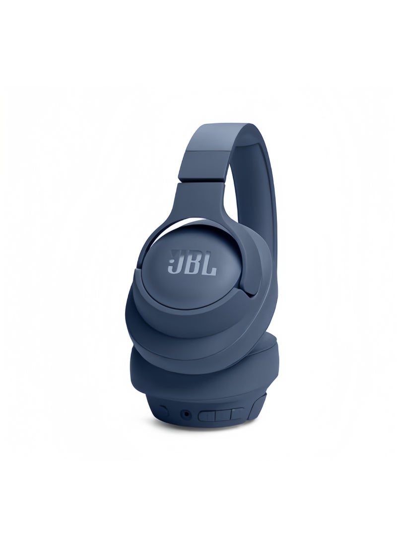 جي بي إل التوليف اللاسلكي 720Bt فوق سماعات الأذن صوت الجهير الصافي 76H البطارية اتصال حر بالأيدي بالإضافة إلى البرنامج الصوتي اتصال متعدد النقاط اتصال خفيف الوزن قابل للطي كابل صوت أزرق - Image 4