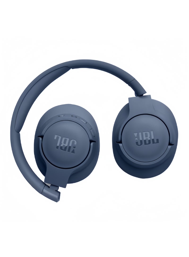 جي بي إل التوليف اللاسلكي 720Bt فوق سماعات الأذن صوت الجهير الصافي 76H البطارية اتصال حر بالأيدي بالإضافة إلى البرنامج الصوتي اتصال متعدد النقاط اتصال خفيف الوزن قابل للطي كابل صوت أزرق - Image 1