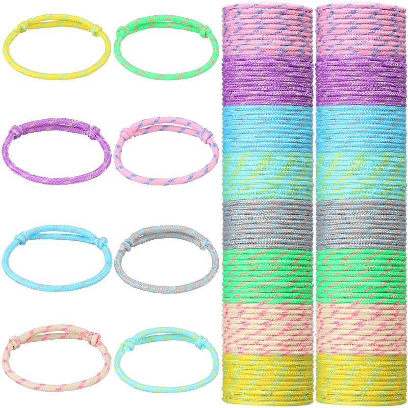 Remerry 168 Pcs Friendship Bracelets Adjustable Woven Rope Bracelets Bulk Graduation Ceremony Prom Birthday Party Favors Goodie Bag Stuffers 8 Assorted ColorsMacaron Colors - Image 3