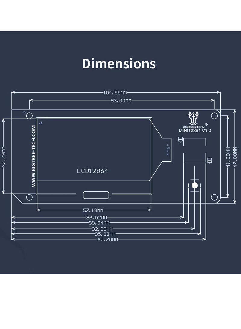 LCD Graphic Smart Display Control Board with Adapter and Cable, Mini12864 V2.0 for Ender-3 VORON 2.4 Prusa-i3 3D Printer RAMPS 1.4 RepRap 3D Printer Mendel Prusa Arduino - Image 5