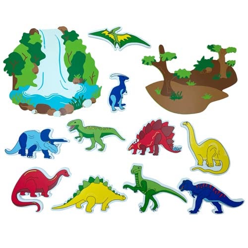 Edushape Magic Creations Foam Sticker Imaginative Bath Tub Activity Play Set, Dinosaurs - Image 3