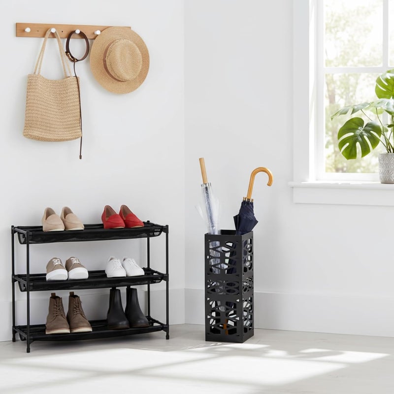 ZENFUN Metal Umbrella Holder Stand for Entryway, Square Umbrella Organizer, Walking Sticks Storage Bin Freestanding for Home, Office, Hotel, Black, 5.9 x 5.9 x 15.7 Inches - Image 5
