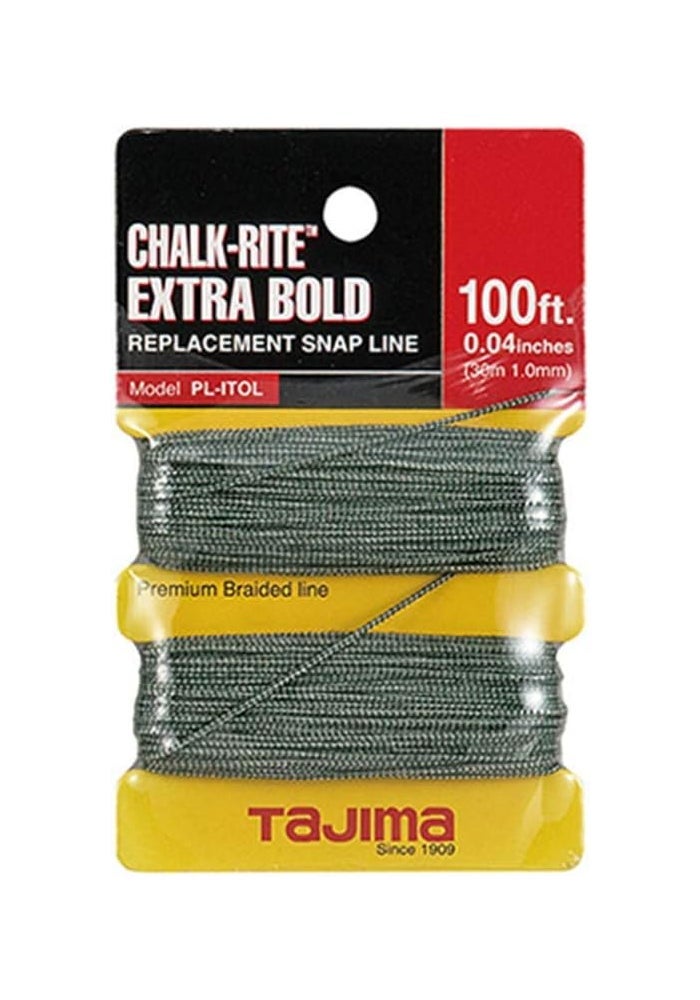 Tajima PL-ITOL Chalk-Rite Extra Bold Nylon Snap Line - 100 Feet, 1 mm Thick