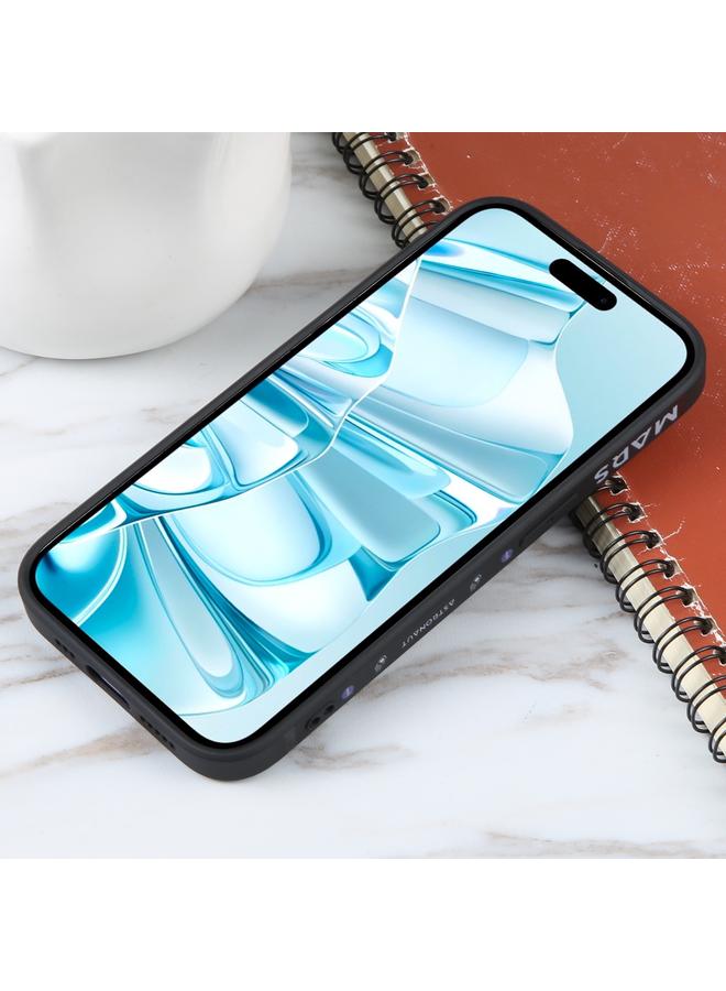 اس-توب جراب لهاتف iPhone 16 Plus بنمط رائد فضاء من السيليكون بحافة مستقيمة - Image 3