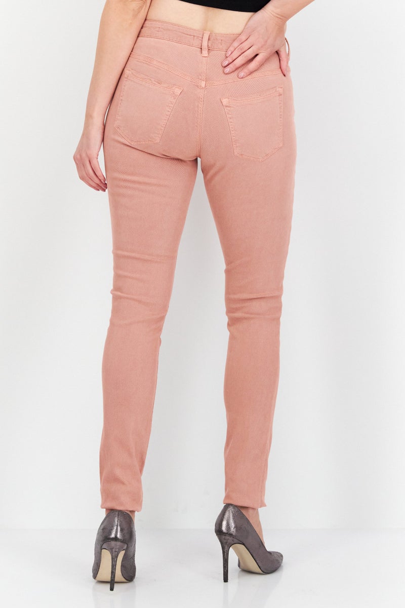 ESPRIT Women Skinny Fit Plain Stretchable Jeans, Dusty Pink - Image 2