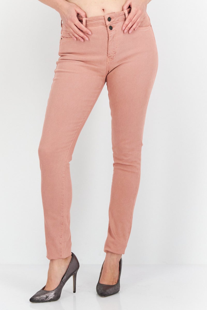 ESPRIT Women Skinny Fit Plain Stretchable Jeans, Dusty Pink - Image 1