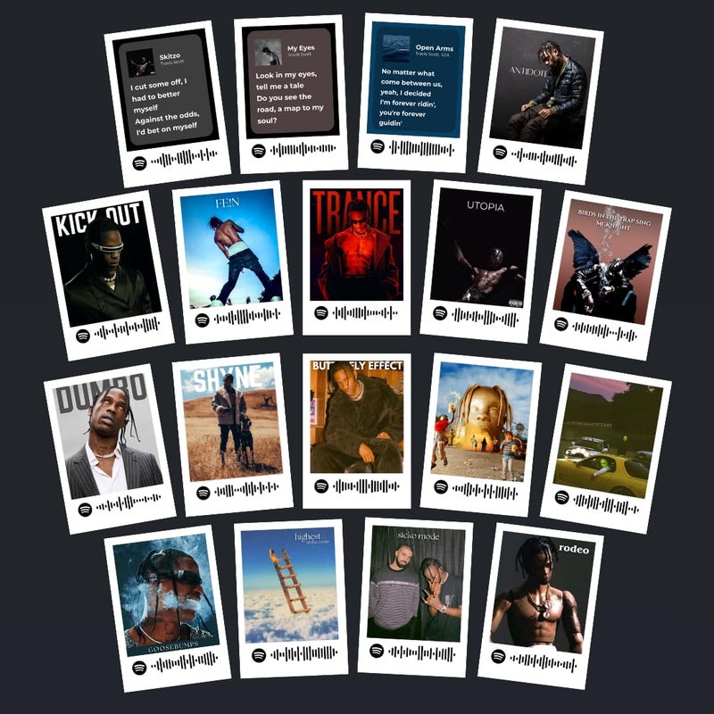 Funk You Store Travis Scott Poster | Travis Scott Mini Poster Kit (Set of 18) | Collage Kit Posters Size (8 x 6 cm) Posters for Phone Accessories, Bedroom, Office, Living room - Image 1