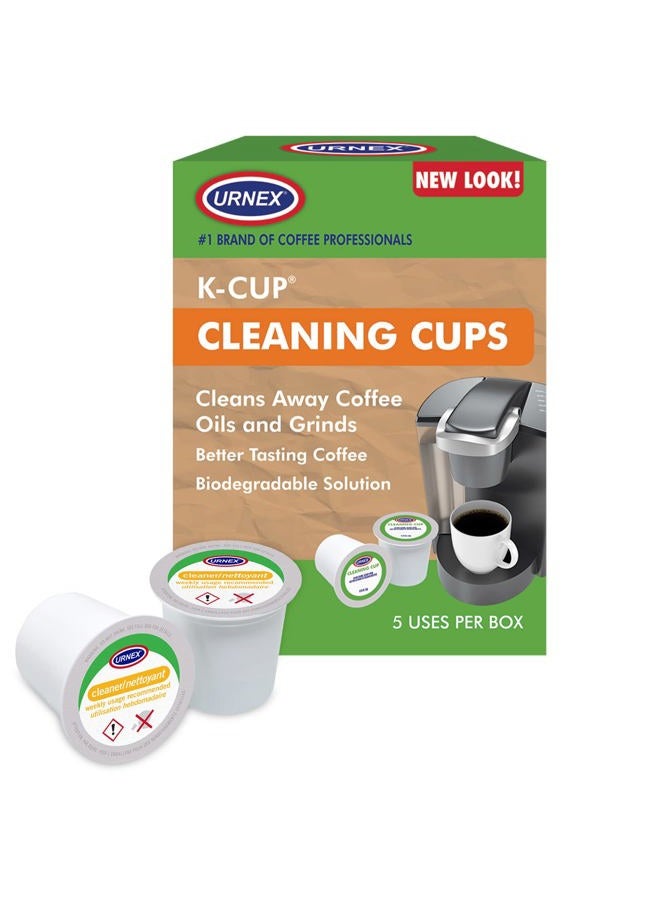 Urnex Cleaning Pods - 5 Pods - Compatible with Keurig 1.0 & 2.0 and All Single Serve Coffee Machines - Image 1
