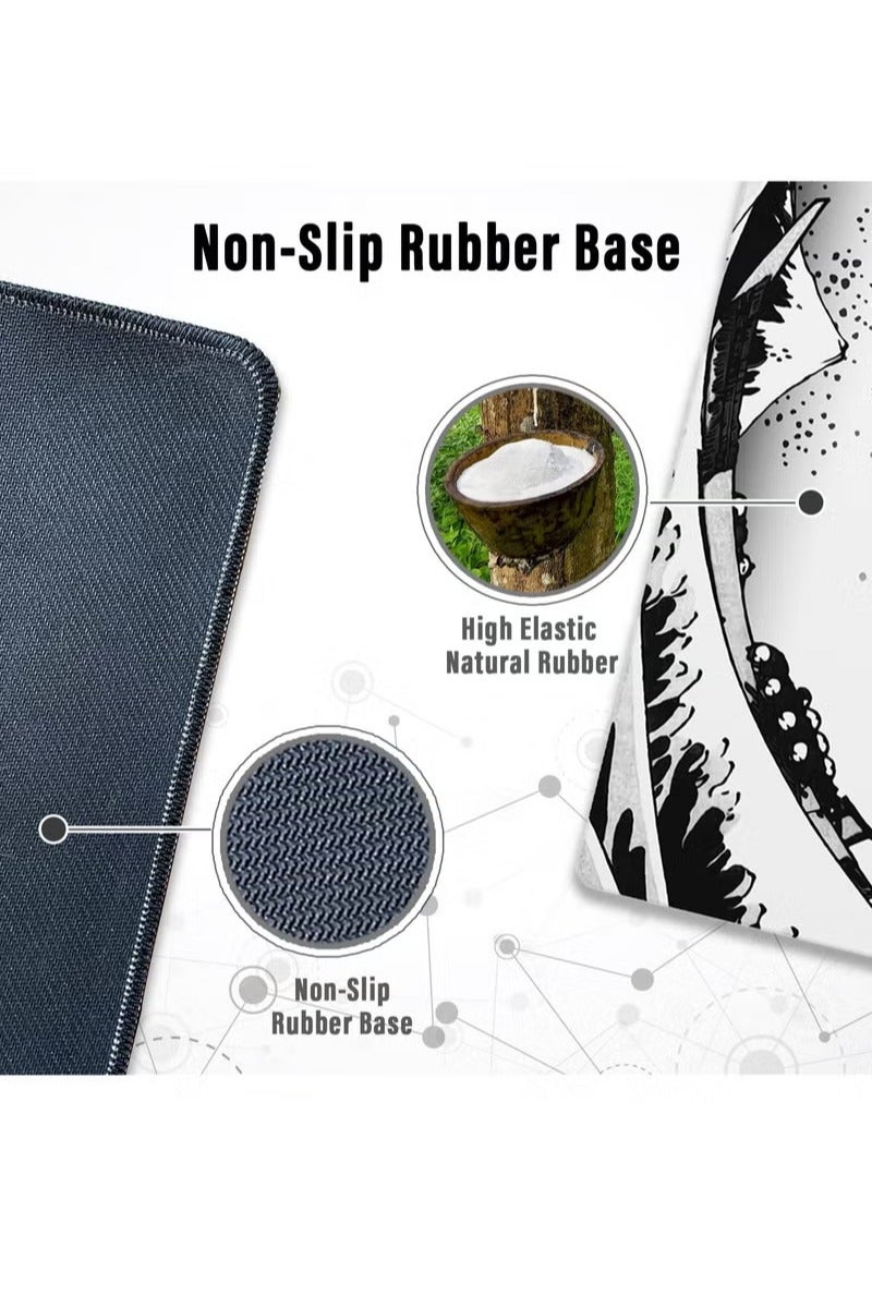 Daxiongmao Large Gaming Mouse Pad 900x400x3mm Large Desk Mat for Keyboard & Office Decor - White Wave - Image 3