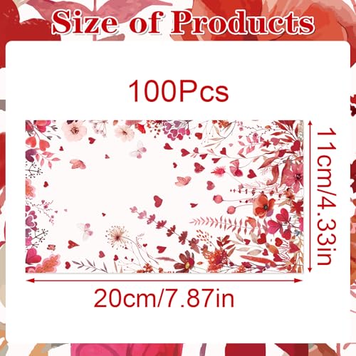 Rakuto Valentines Day Napkins Party Decorations, 100PCS Valentine's Day Love Hearts Flower Disposable Paper Napkins Table Decoration, Valentine Dinner Decor for Lunch Dinner Kitchen Bathroom - Image 3
