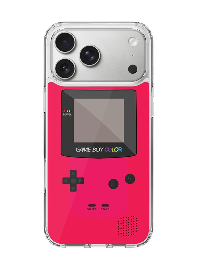 Classic Clear MagSafe Case for iPhone 17 Pro Max , Hybrid Soft Case Flexible Edges Anti Drop TPU PC Gel Thin Transparent Cover [ Designed for iPhone 17 Pro Max ] - Gameboy Color - Pink