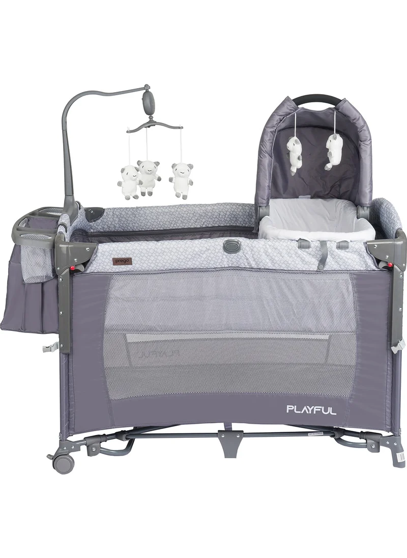 Prego playful Mother's Side Baby Playpen - Gray