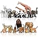 Kimicare 20PCS Safari Animals Figures Toys Realistic Plastic Animals Figurines African Zoo Wild Jungle Animals Playset with Elephant Giraffe Lion Tiger Birthday Gifts for Kids Boys Girls - Image 4