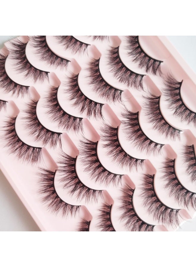 14 pairs of false eyelashes, 3D eyelashes with thick curling and large volume, natural fluffy cat eye eyelashes - Image 4