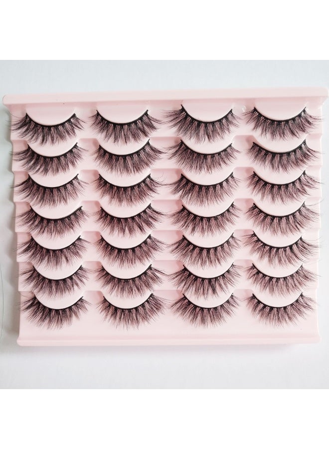 14 pairs of false eyelashes, 3D eyelashes with thick curling and large volume, natural fluffy cat eye eyelashes - Image 5