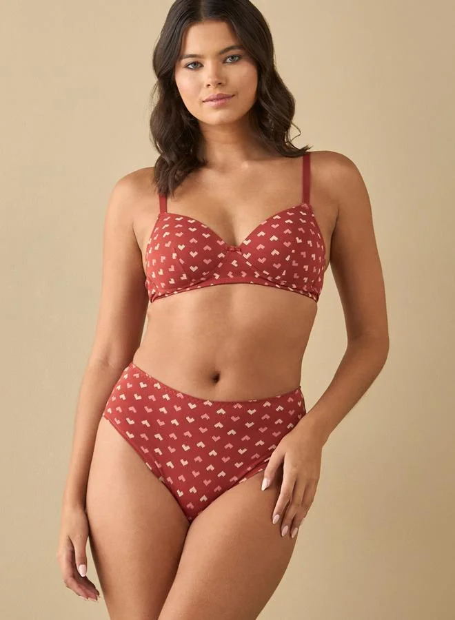 سبلاش فيڤ سروال داخلي مطبوع بدانتيل وخصر مطاطي