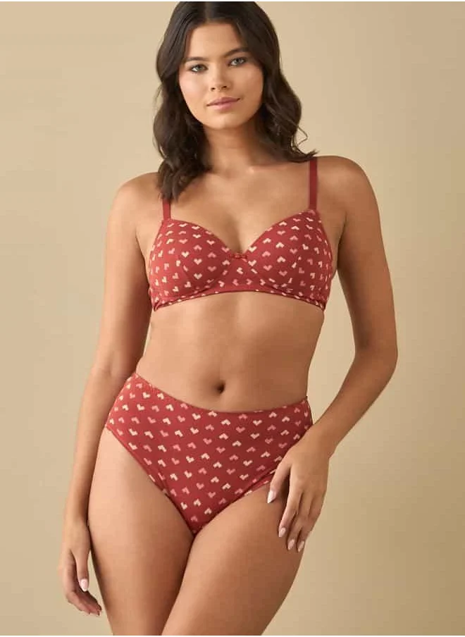 FAV Printed Brief with Lace Detail and Elasticated Waistband