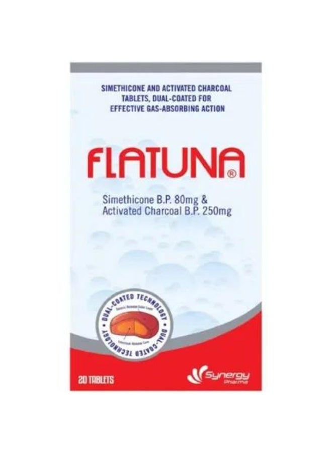 20 Tablets Dual Coated For Effective Gas Absorping Action