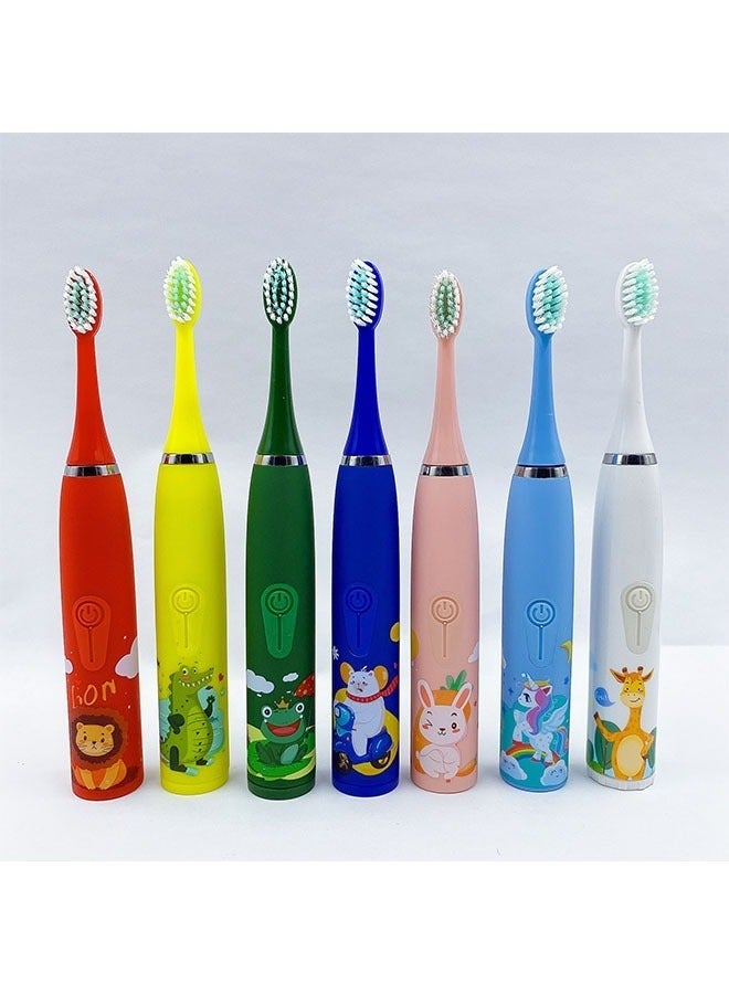 KLNAMAEAAN Ultrasonic Electric Children's Toothbrush Super Soft Waterproof Teeth Cleaning Artifact USB Charging with 6 Heads Electric Toothbrush for Kids Kids Dental Hygiene Product - Image 2