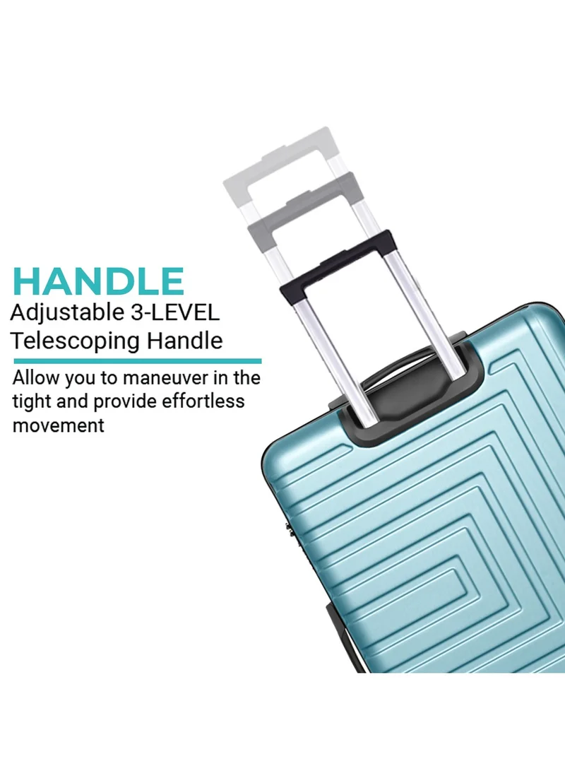 MNUK Pilgrimage Carry-on Luggage | Hardside Soft Handle Trolley with TSA Lock | 360° 4 Wheeler| Cabin-20 Inch, Turquoise