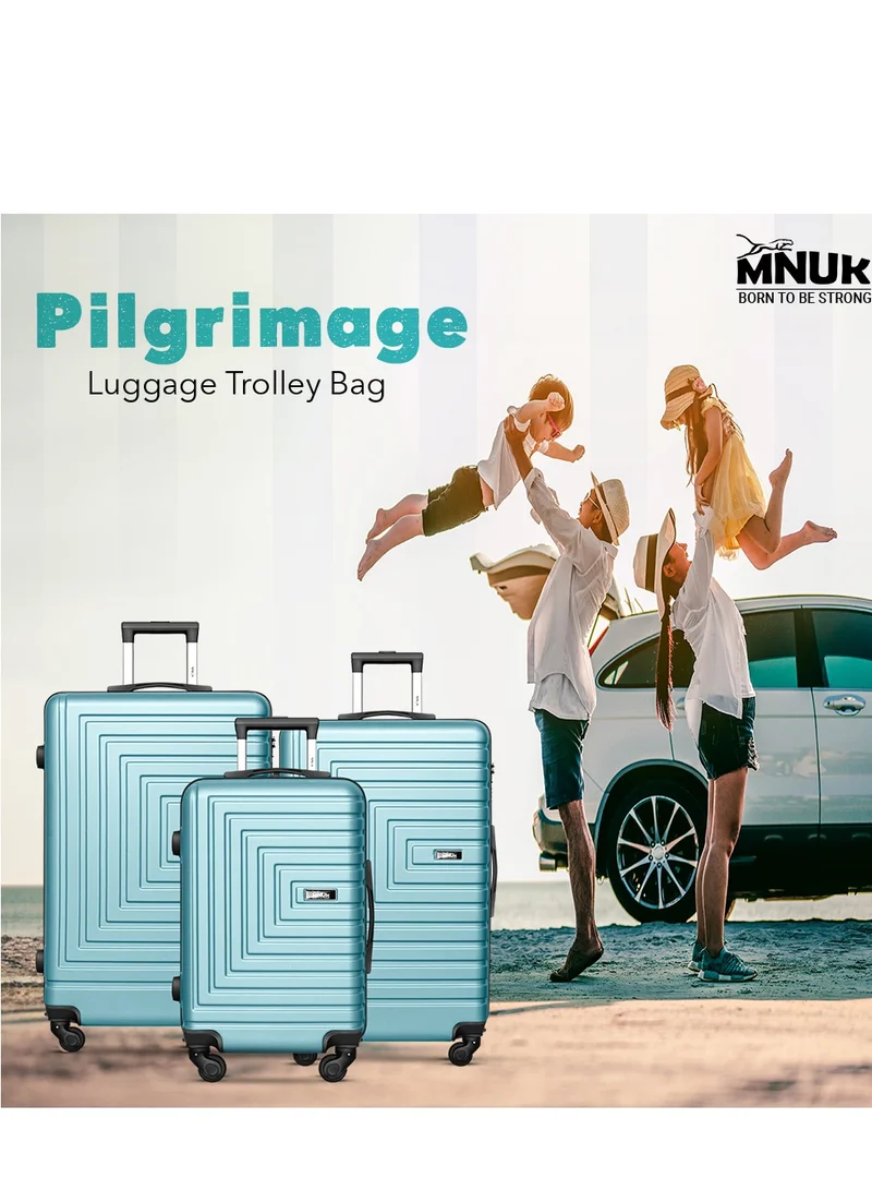 MNUK Pilgrimage Carry-on Luggage | Hardside Soft Handle Trolley with TSA Lock | 360° 4 Wheeler| Cabin-20 Inch, Turquoise