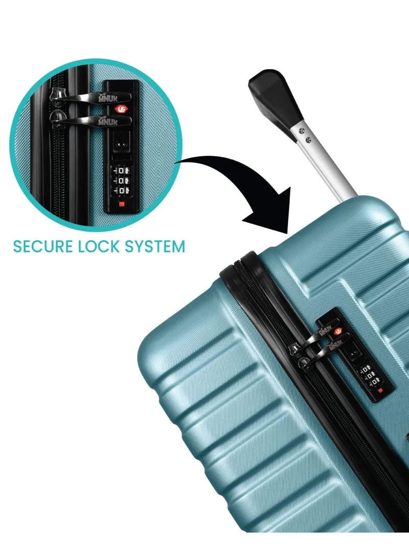 MNUK Pilgrimage Carry-on Luggage | Hardside Soft Handle Trolley with TSA Lock | 360° 4 Wheeler| Cabin-20 Inch, Turquoise