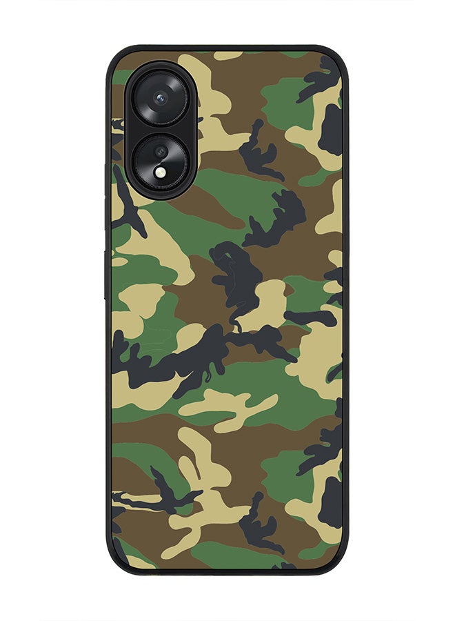 Stylizedd Rugged Black Edge case for Oppo A18 / Oppo A38, Slim fit Soft Case Flexible Rubber Edges Anti Drop TPU Gel Thin Cover - Jungle Camo - Image 1