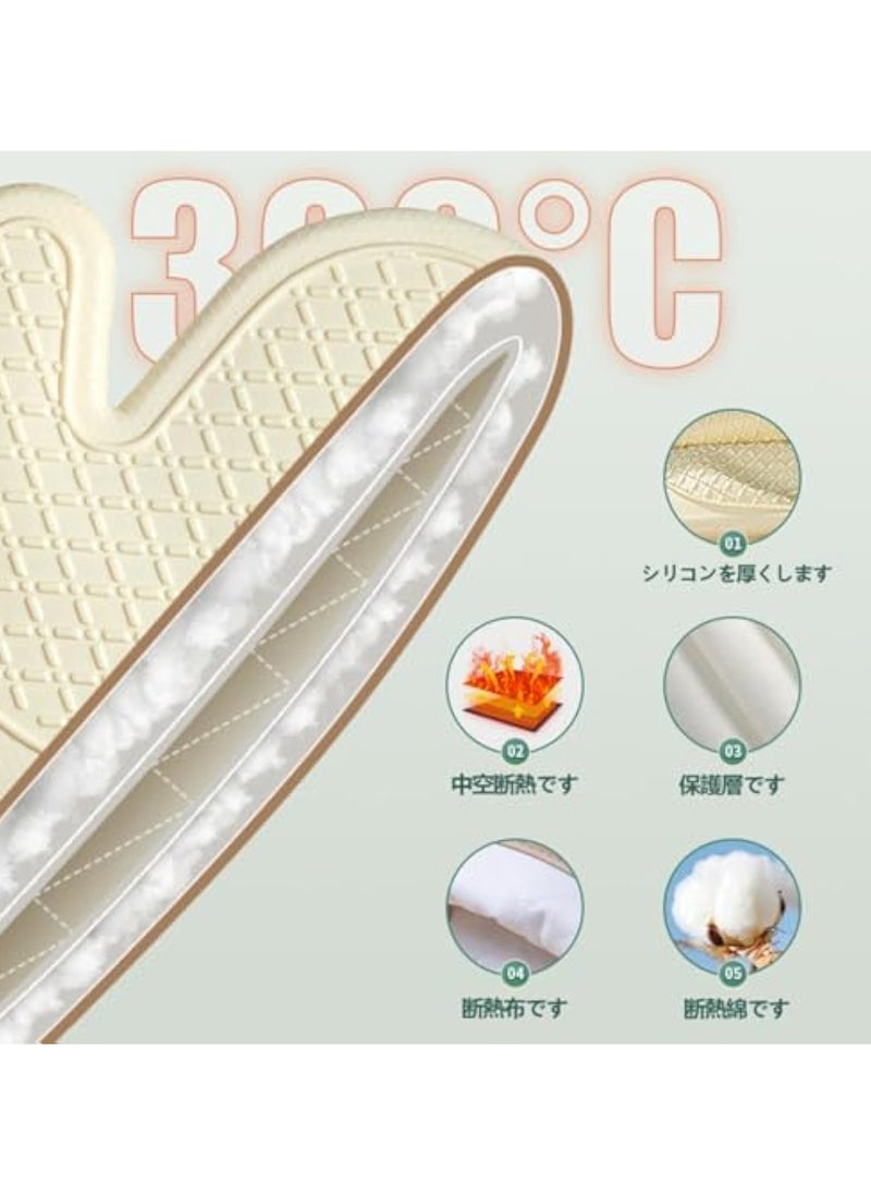 Arabest High-Temperature Resistant Silicone Oven Mitts, Two-Finger Oven Mitts, Oven Mitts with Heat Resistance up to 300°, Easy-to-Clean and Non-slip Oven Mitts  - Image 5