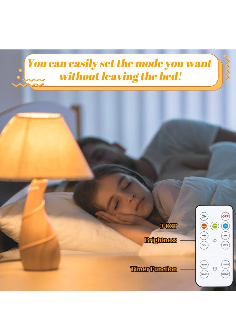 SYOSI - 2 عبوات من مصابيح تعمل بالبطارية لل Lamps 3 ألوان لمبات LED ذات قاعدة لولبية مع 1 جهاز تحكم عن بعد تعمل ببطارية AA قابلة للتعتيم مع مؤقت لمبة E26 للثريات غير الكهربائية - Image 1