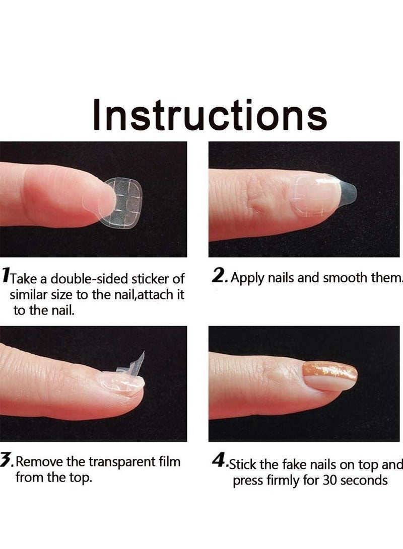 Nail Stickers Nail Glue Tabs Jelly Adhesive for Press On Nails Waterproof Double Sided False Nail Stickers 1200 Pcs 50 Sheets - Image 4