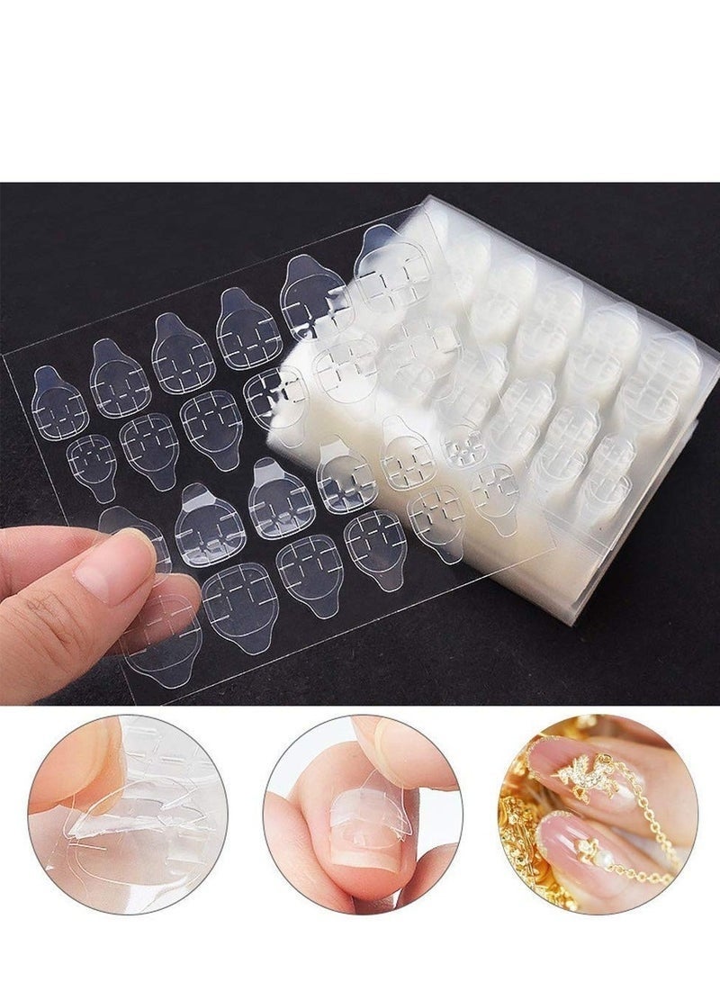 Nail Stickers Nail Glue Tabs Jelly Adhesive for Press On Nails Waterproof Double Sided False Nail Stickers 1200 Pcs 50 Sheets - Image 3