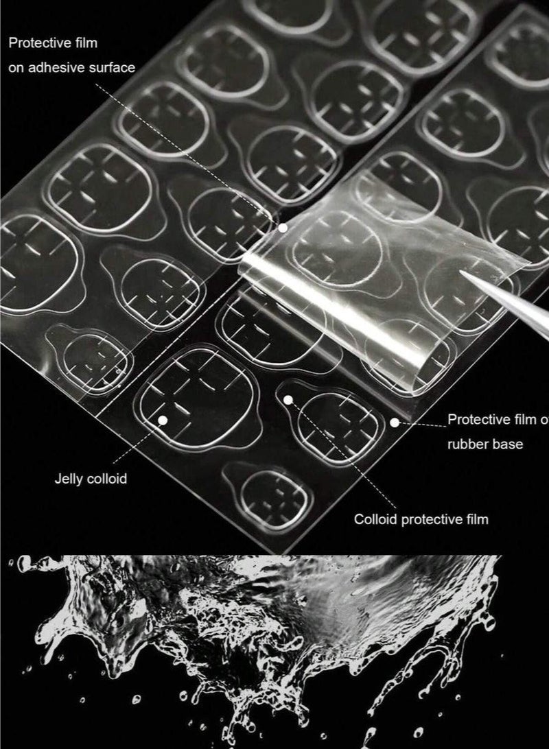 Nail Stickers Nail Glue Tabs Jelly Adhesive for Press On Nails Waterproof Double Sided False Nail Stickers 1200 Pcs 50 Sheets - Image 5