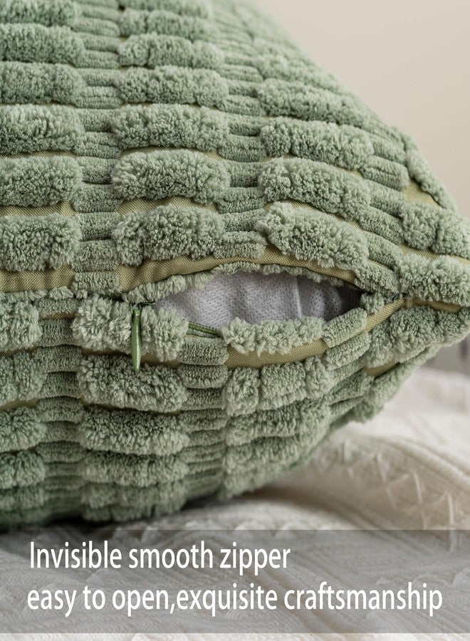 Aegero Pack of 2 Corduroy Decorative Throw Pillow Covers 12x20 InchSoft Boho Striped Pillow Covers Modern Farmhouse Home Decor for Sofa Living Room Couch Bed（Sage Green） - Image 2