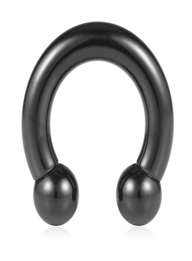 VCMART Internally Threaded Black Circular Barbells Horseshoe 0G 16mm 316L Surgical Steel Pierced Body Jewelry Sold Individually - Image 1