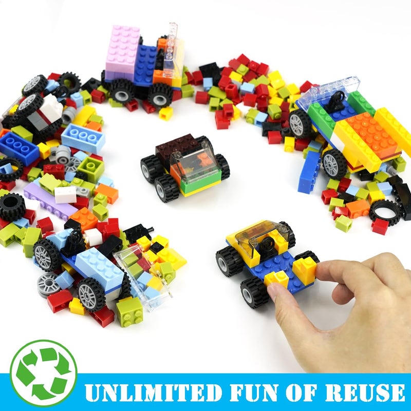 Pamvava Classic Bricks Wheels and Axles Sets, Over 400pcs Car Parts and Pieces Tires, Educational Building Kits Toys - Image 5