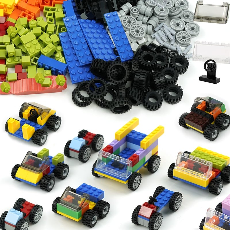 Pamvava Classic Bricks Wheels and Axles Sets, Over 400pcs Car Parts and Pieces Tires, Educational Building Kits Toys - Image 1