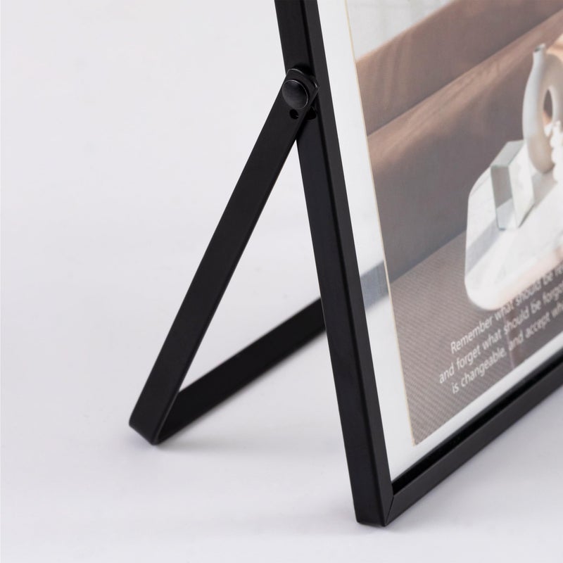 eletecpro 5x7 Metal Picture Frame with Real Glass Cover, Tabletop Display Photo for Multiple Size up to 5x7, Black Floating Photo Frame Diaplay 2x3, 3x5, 4x6 for Wedding, Party, Home Decor, Vertical - Image 4