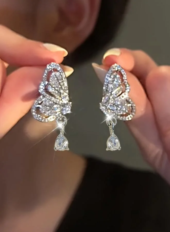 Take Two Rhinestone Butterfly Earrings