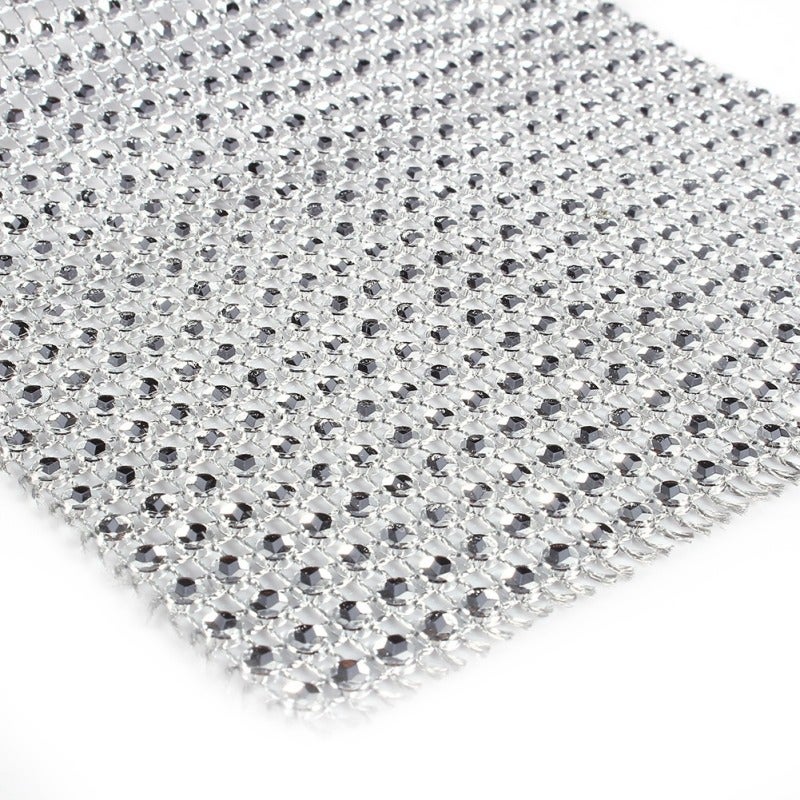 Diamond Mesh Ribbon 4.75Inch Wide 10 Yard Long 24 Rows Of Simulated Diamonds - Trimmable To Any Size Sparkly Wedding Ribbon For Wedding Party Birthday Party Diy Craft Gift Wrapping Cake Decorating - Image 2
