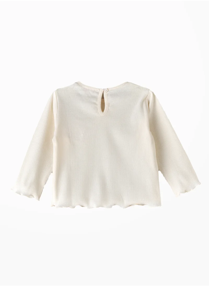 جيلين Girls' Embroidered Long Sleeve Top